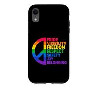 Custodia per iPhone XR Rainbow Peace Pride Visibilità Libertà Rispetto