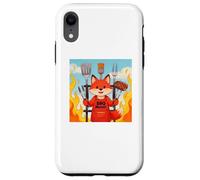 Custodia per iPhone XR Red Fox Cooking Grill BBQ Funny Gift Red Fox