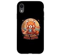 Custodia per iPhone XR Red panda needs Coffee Red Panda Girls Kids