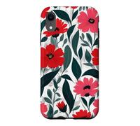 Custodia per iPhone XR Red Poppy Botanical Bold Flowers Floreale