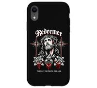 Custodia per iPhone XR Redentore Gesù Croce Gotica Rose Sacro Cuore Giovanni 14:6