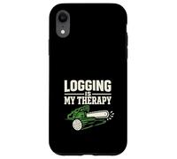 Custodia per iPhone XR Registrazione Terapia Logger Terapia Umorismo Motosega Life Forest