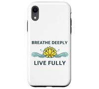 Custodia per iPhone XR "Respirare profondamente vivere pienamente" - Mindfulness Yoga Yogis Mantra