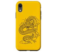 Custodia per iPhone XR Retro Vintage Zodiac Lunar New Year Black Chinese Dragon