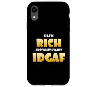 Custodia per iPhone XR Rich Costume IDGAF Meme Personalized Wealthy Person Success