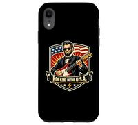 Custodia per iPhone XR Rockin negli Stati Uniti Presidente Guitar American Independence Day