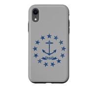 Custodia per iPhone XR RODE ISOLA STATO BANDIERA (DISTRESSED BLU) PROVIDENCE RODE