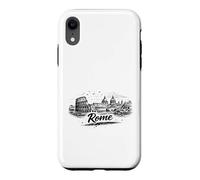 Custodia per iPhone XR Roma Italia Colosseo Città del Vaticano Sketch Art