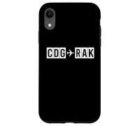 Custodia per iPhone XR Rotta di volo CDG RAK da Parigi a Marrakech Codici aerei