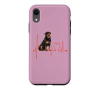 Custodia per iPhone XR Rottweiler Dog Battito cardiaco ECG Pulse I miei cani sono il mio cardio