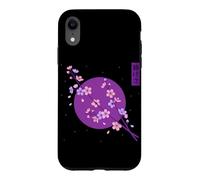 Custodia per iPhone XR Sakura Moon Blooming Cherry Blossom Flower Anime giapponese