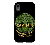 Custodia per iPhone XR Samhain Enchanted Woods Celtic Roots Strega gaelica di Halloween
