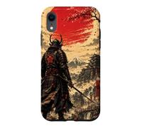 Custodia per iPhone XR Samurai all'alba sotto il sole cremisi