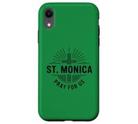 Custodia per iPhone XR Santa Monica Prega per noi Patrona Santa Cattolica Croce