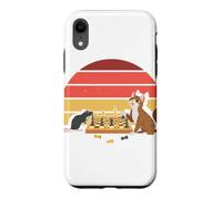 Custodia per iPhone XR Scacchiera con tappetino per gatti