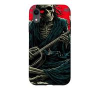 Custodia per iPhone XR Scheletro Chitarrista Onda Giapponese Red Moon Dark Rock Art