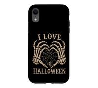 Custodia per iPhone XR Scheletro Mani Cuore I Love Halloween Spider Costume