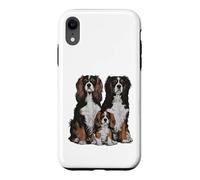 Custodia per iPhone XR Schizzo e disegno della famiglia di cuccioli di Cavalier Spaniel.