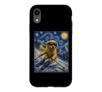 Custodia per iPhone XR Sci Golden Retriever Art Sciatore Cane su Ski Hill