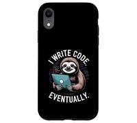 Custodia per iPhone XR Scrivo codice eventualmente pigro bradipo programmatore vita