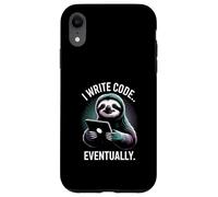 Custodia per iPhone XR Scrivo codice eventualmente pigro bradipo programmatore vita