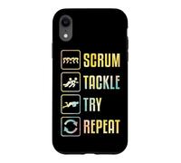 Custodia per iPhone XR Scrum Tackle Prova a ripetere una semplice grafica di rugby