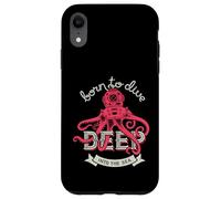Custodia per iPhone XR Scuba Born To Tuffarsi nelle profondità del mare - Casco da subacqueo Octopus