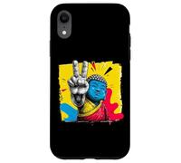 Custodia per iPhone XR Segno della pace Buddha sorridente Pop Art Zen Graphic Spiritual