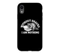 Custodia per iPhone XR Senza Snack I Am Nothing - Divertente Dicendo Ciambelle Procione Cibo