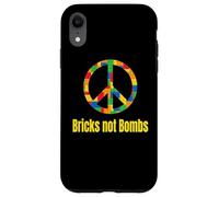 Custodia per iPhone XR Set di mattoncini con scritta "Peace Sign Bricks not Bombs Retro Brick Builder"