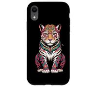 Custodia per iPhone XR Simboli d'arte guerrieri mitologici della mitologia del giaguaro maya azteco messicano