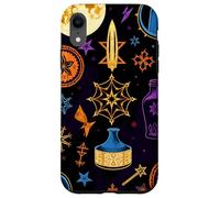 Custodia per iPhone XR Simboli di luna mistica celeste disegno astratto
