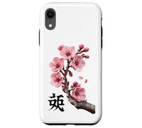 Custodia per iPhone XR Simbolo dell'anima dei fiori di ciliegio Rami Rosa Petali Emblema