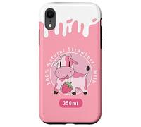 Custodia per iPhone XR Simpatica mucca rosa Kawaii, Strawberry Milk Girl