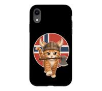 Custodia per iPhone XR Simpatico gatto vichingo bandiera norvegese Odino Valhalla mitologia norrena