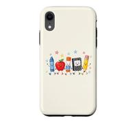 Custodia per iPhone XR Simpatico materiale scolastico Crew Back to School Cartoon Design