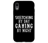 Custodia per iPhone XR Sketching By Day Gaming By Night Digital Artist Gamer Art