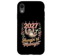 Custodia per iPhone XR Sloth Tshirt Hanging Happy New Year Party 2027