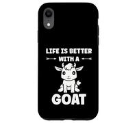 Custodia per iPhone XR Small Animals Goat quote life is better with a Goat