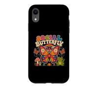 Custodia per iPhone XR Sociale Farfalla Hippie Fiore Potenza Pace Vibes Ragazze Felice