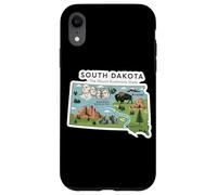 Custodia per iPhone XR South Dakota Mappa del Dakota del Sud con il Monte Rushmore