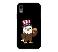 Custodia per iPhone XR Souvenir dell'America del 4 luglio degli Stati Uniti d'America di Bald Eagle Burger patriottico