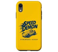 Custodia per iPhone XR Speed Demon! Funny Pinewood Derby Retro Cub Scouts