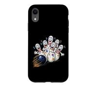 Custodia per iPhone XR Spilli da bowling spaventati cartone animato divertente bombetta sport gioco umorismo
