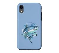 Custodia per iPhone XR Squalo feroce nei toni del blu