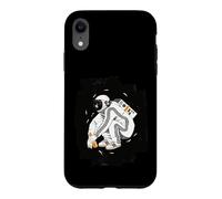 Custodia per iPhone XR Squatting Gopnik Slav with tracksuit in space T-shirt