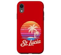 Custodia per iPhone XR St Lucia Caraibi Vacanza Retro anni '80 Tropicale