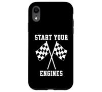 Custodia per iPhone XR Start Your Engines Race Mom Bandiera a scacchi