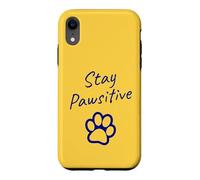 Custodia per iPhone XR Stay Pawsitive Divertenti Vibrazioni retrò per amanti dei cani