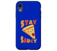 Custodia per iPhone XR Stay Saucy Pizza Slice Divertente Cibo Umorismo
